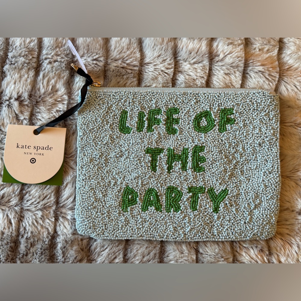Kate Spade New York “Life of the Party” Beaded Pouch – NWT